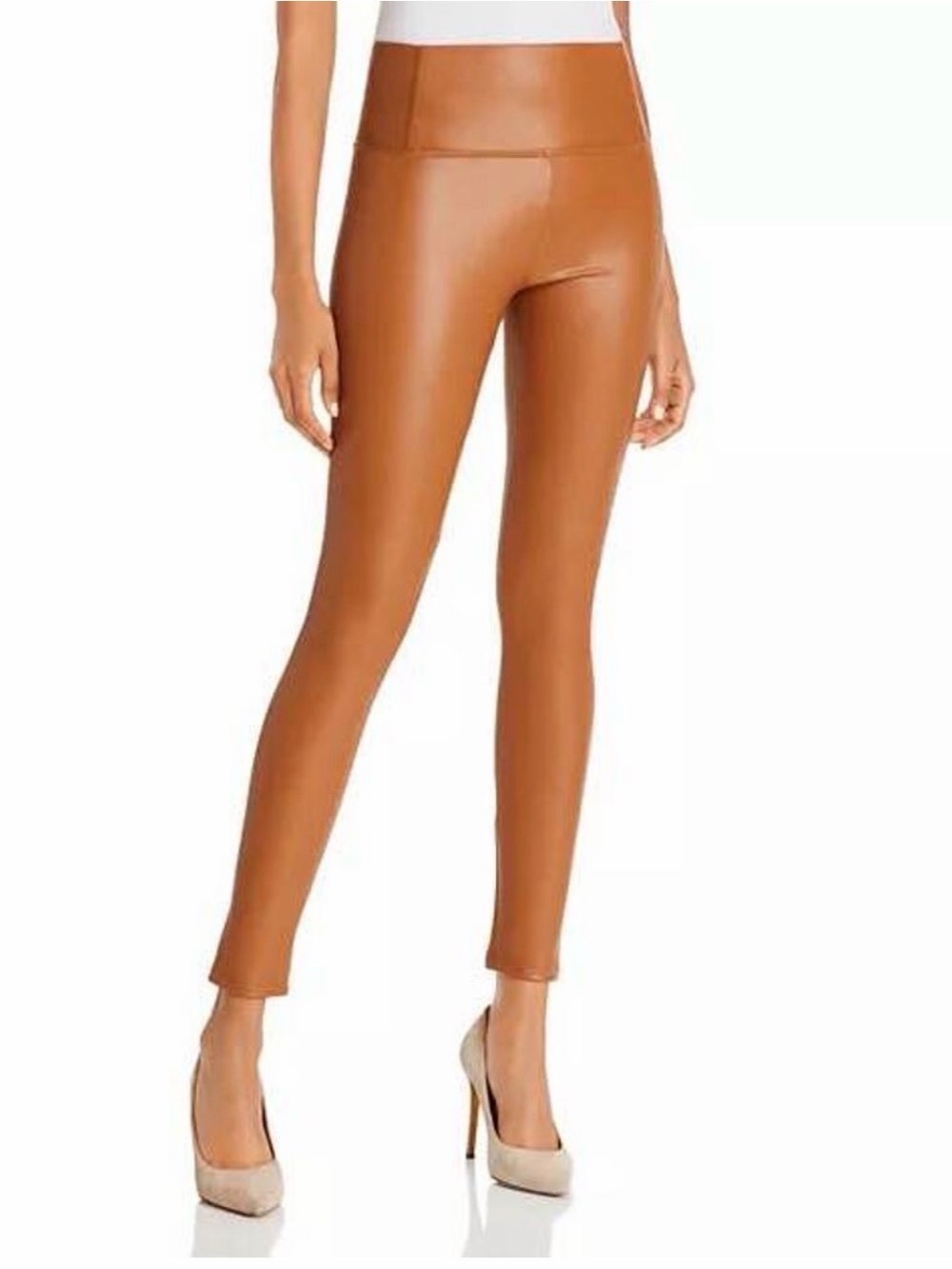 Bagatelle NYC Cognac Faux Leather Leggings